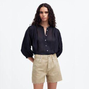 Madewell Pleated Low-Slung Denim Shorts